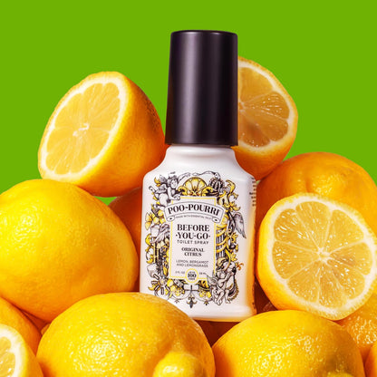 Poo-Pourri Before-You-Go Toilet Spray Refill, Original Citrus, 16 Fl Oz, Up to 800 Uses, Bathroom Odor Deodorizer with Essential Oils for Home or Work, Lemon, Bergamot and Lemongrass Scent