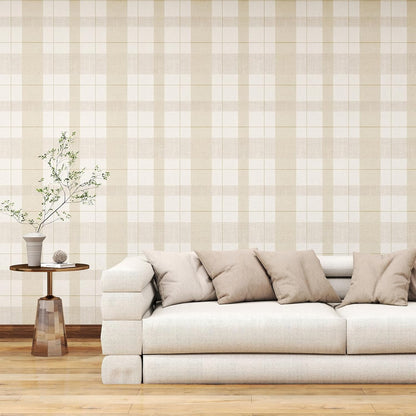 Modern Peel and Stick Wallpaper 17.3" x 78.7" Self Adhesive Wallpaper Textured Neutral Stripe Contact Paper Removable Vinyl Wall Paper for Living Room Bedroom Accent Wall Modern Minimalist Wall Decor