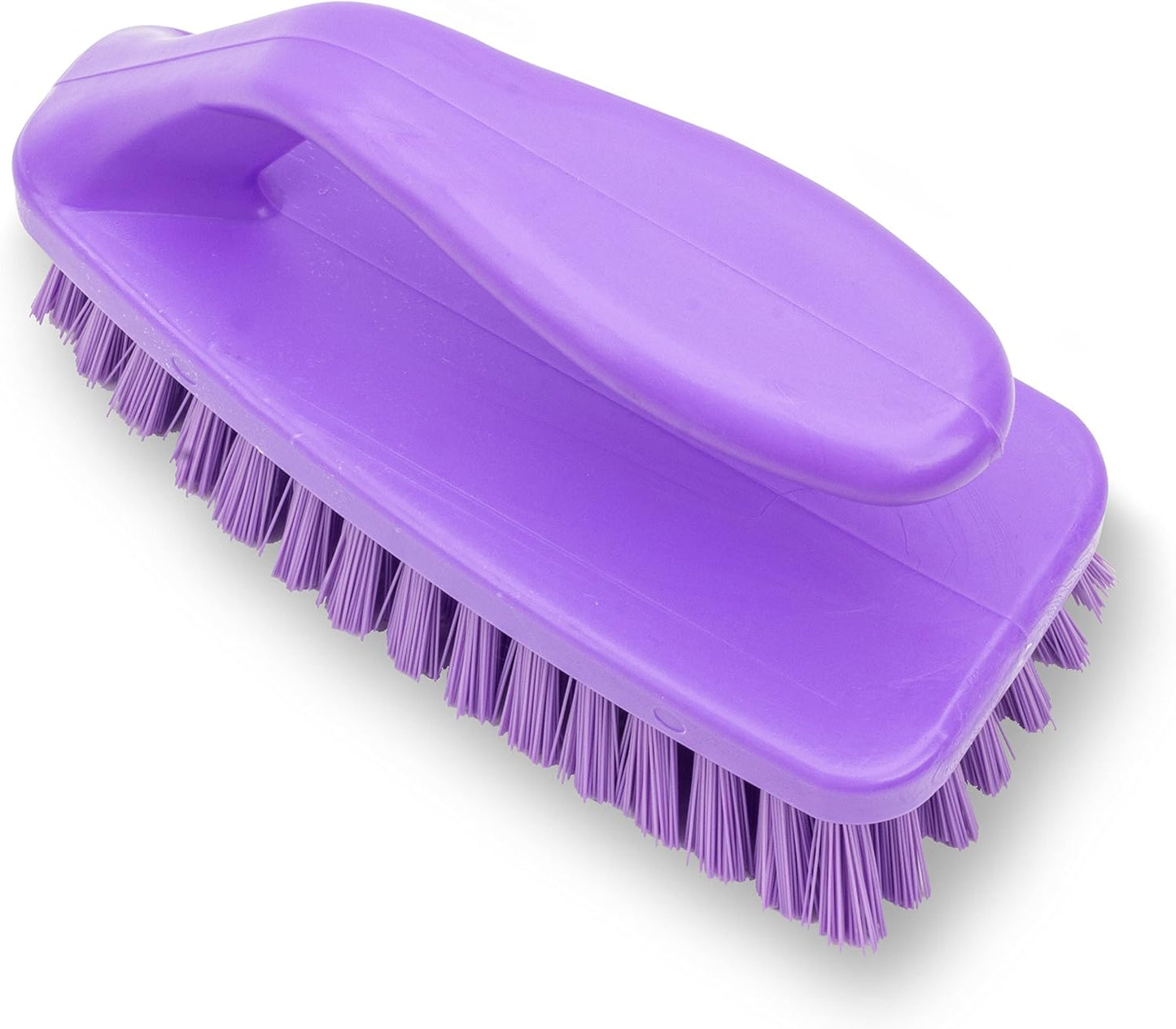 SPARTA Heavy Duty Scrub Brush, Hand Brush with Iron Shape Handle Design for Scrubbing Kitchen Pots and Pans or Bathroom Sink and Shower, 6 Inches, Black, Twin