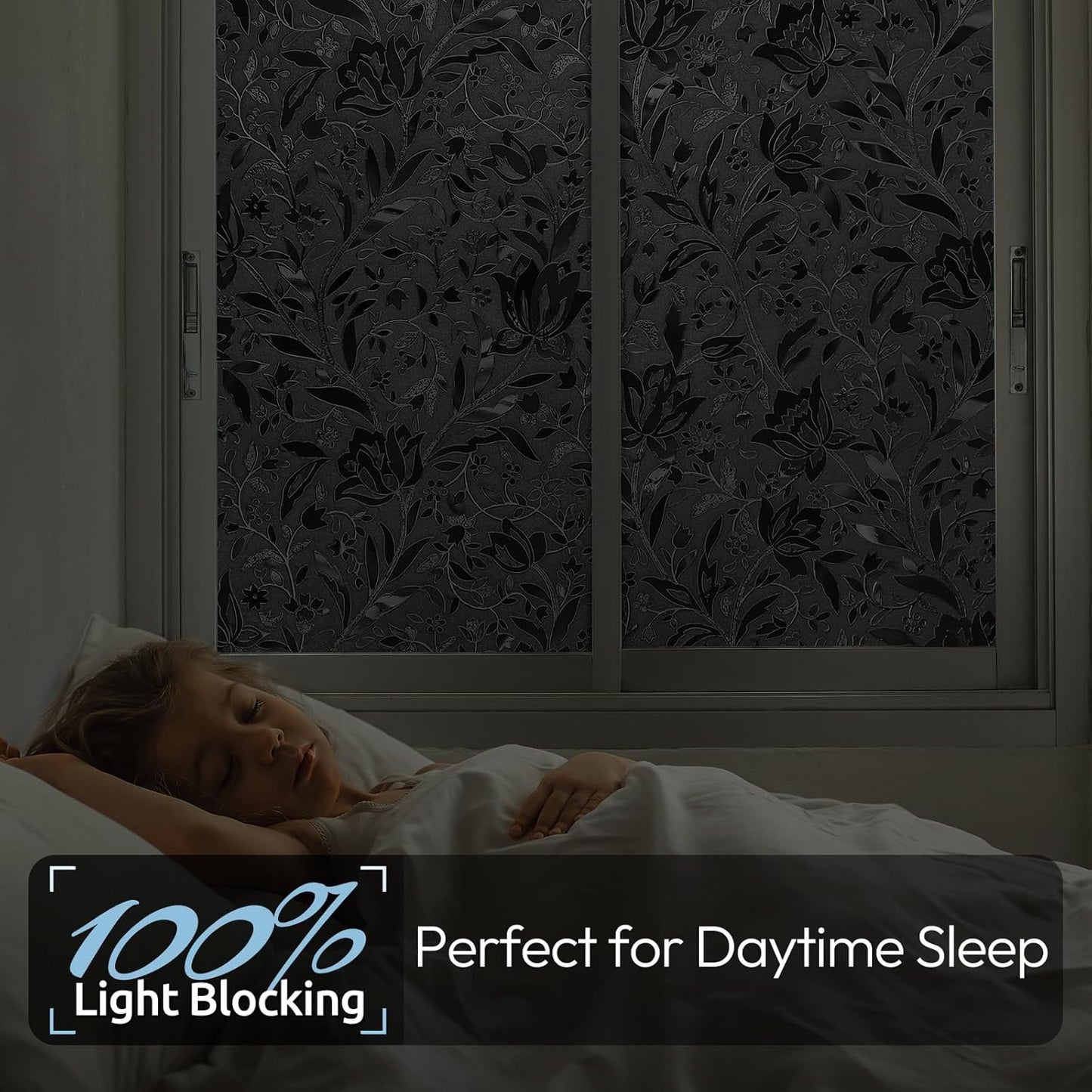 rabbitgoo Window Privacy Film, Decorative Stained Glass Window Film, Sun Blocking Glass Clings, Renter-Friendly Static Cling Frosted Sticker Covering for Home Door, Rainbow Tulip 17.5" X 78.7"