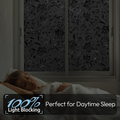 rabbitgoo Window Privacy Film, Decorative Stained Glass Window Film, Sun Blocking Glass Clings, Renter-Friendly Static Cling Frosted Sticker Covering for Home Door, Rainbow Tulip 17.5" X 78.7"