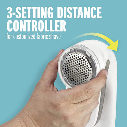 Conair Fabric Shaver and Lint Remover, Rechargeable Portable Clothes Shaver with 3 Settings, Fuzz Remover for Sweaters, Clothing, and Furniture, Large 2-Inch Shaving Head, White