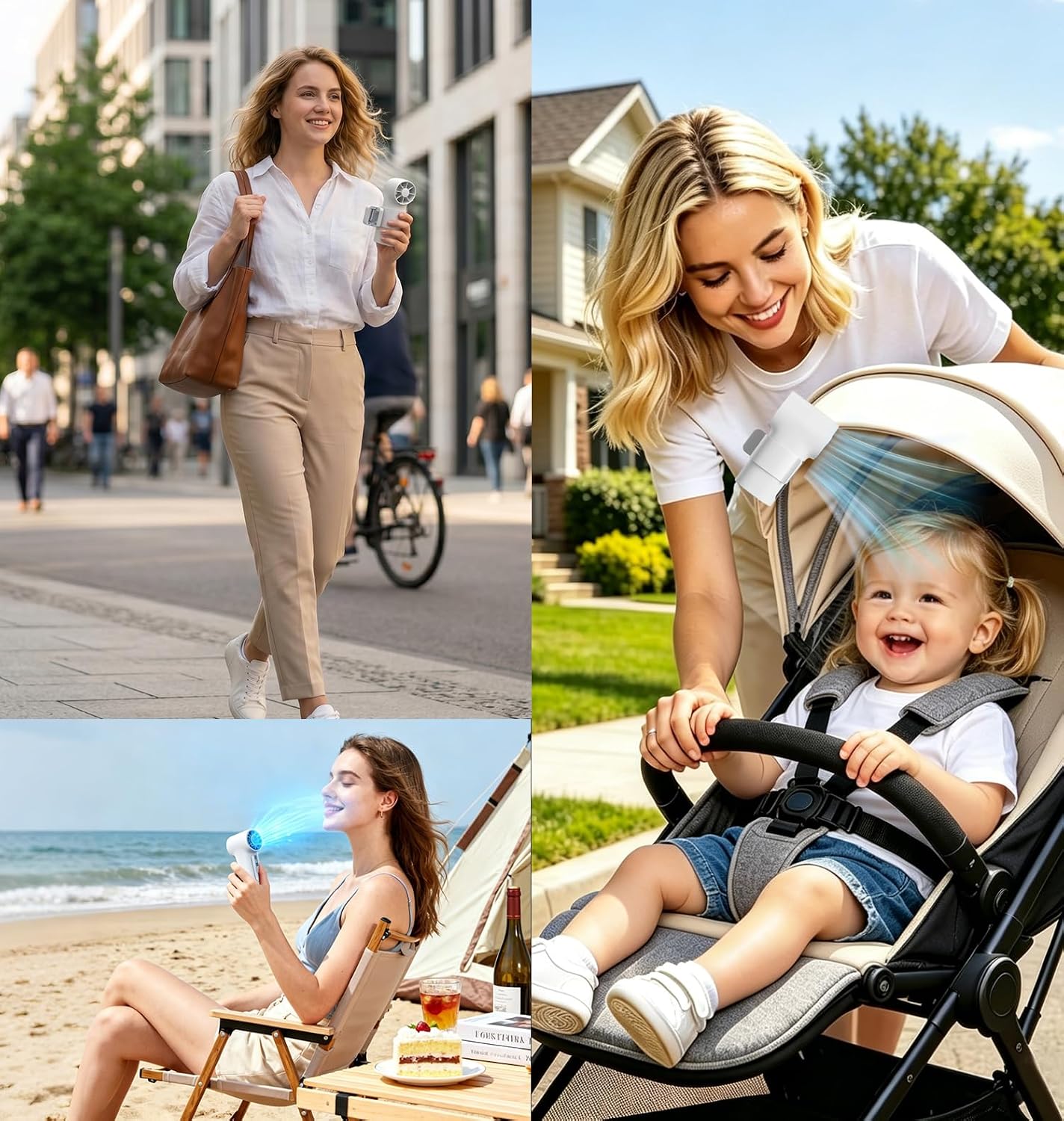 Portable Handheld Mini Fan with Ice Cooling Plate, Personal Clip On Turbo Fan Rechargeable, 18000 RPM 6 Speeds, 360° Detachable Clip, Pocket AC Fans Blow Cold Air for Beach Car Stroller Travel Makeup