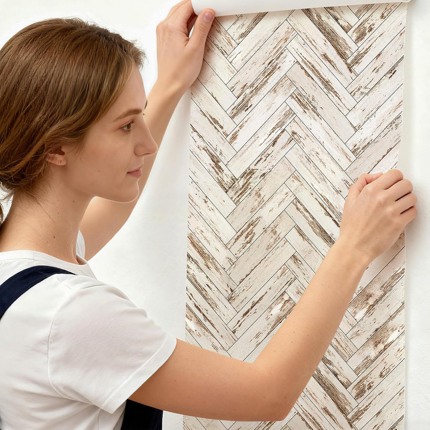 17"x118" Peel and Stick Wallpaper for Renter Friendly, Removable Wallpaper Peel and Stick, Self-Adhesive Textured Contact Paper for Walls, Cabinets, Countertops(Geometric Clay)