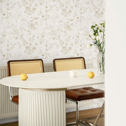Ismoon Peel and Stick Wallpaper Floral Vintage Stick on Wall Paper Beige French Textured Contact Paper for Cabinet Removable Self Adhesive Wallpaper Vinyl Roll Shelf Deco, 17.3x78.7in