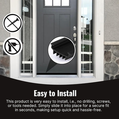 CBW KC Hardware U Shaped Rubber Door Bottom Sweep| Weather Stripping Door Seal Bottom for Front Door Bottom| Under Door Seal for Exterior Doors| Black- 48 Inch