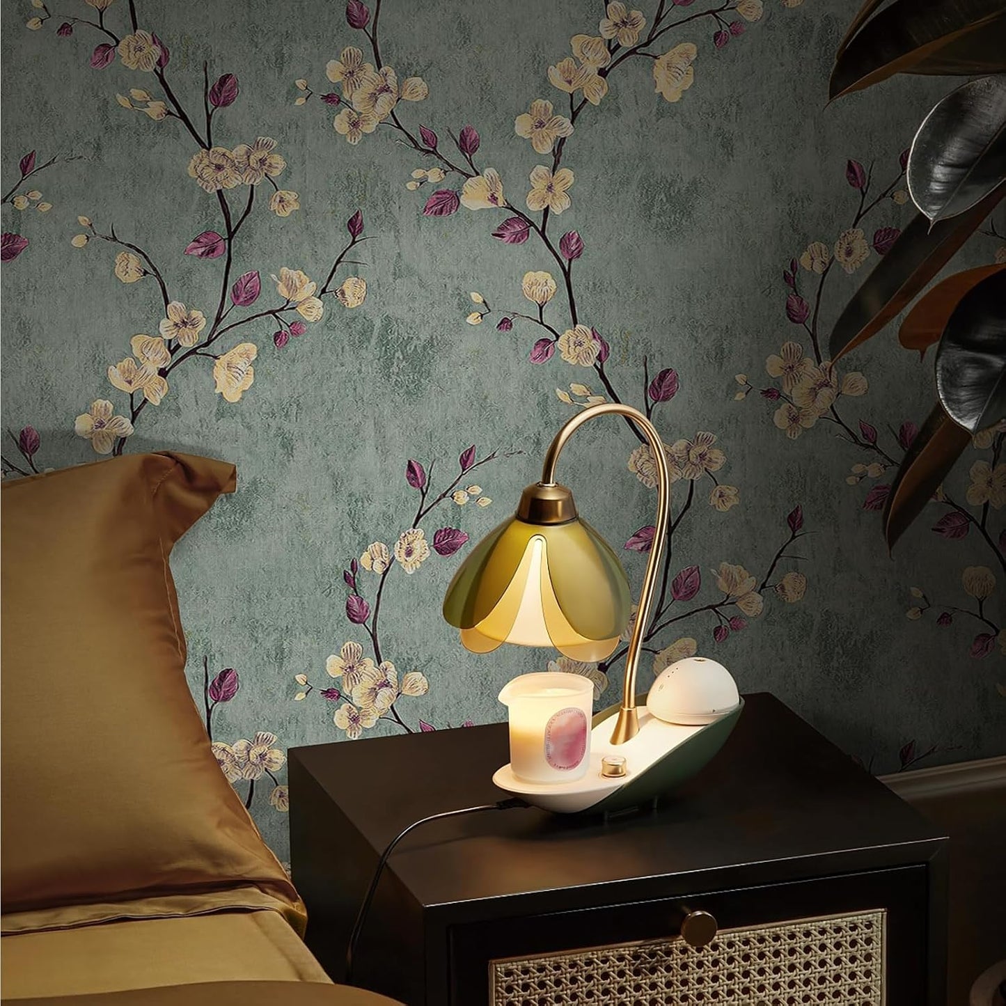 SOON AFTER 17.5”x120” Floral Peel and Stick Wallpaper Flower Tree Contact Paper Self Adhesive Removable Modern Sage Green Wall Paper Decorative Wall Covering Countertop Vinyl Film Roll
