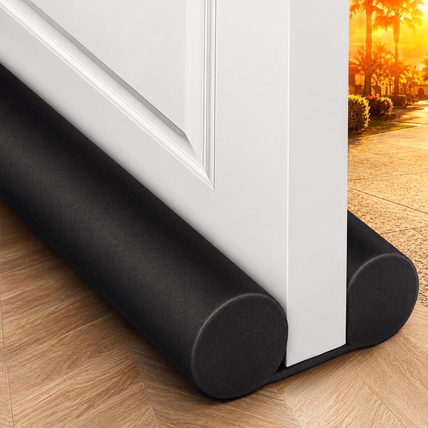 MAXTID Under Door Draft Stopper for Bottom of Doors 38" Black Door Blocker Noise ReducerLight Cold Air Guard Breeze Sound Proof Door Sweep Weather Stripping Door Seal Insulation Strip Gap Filler