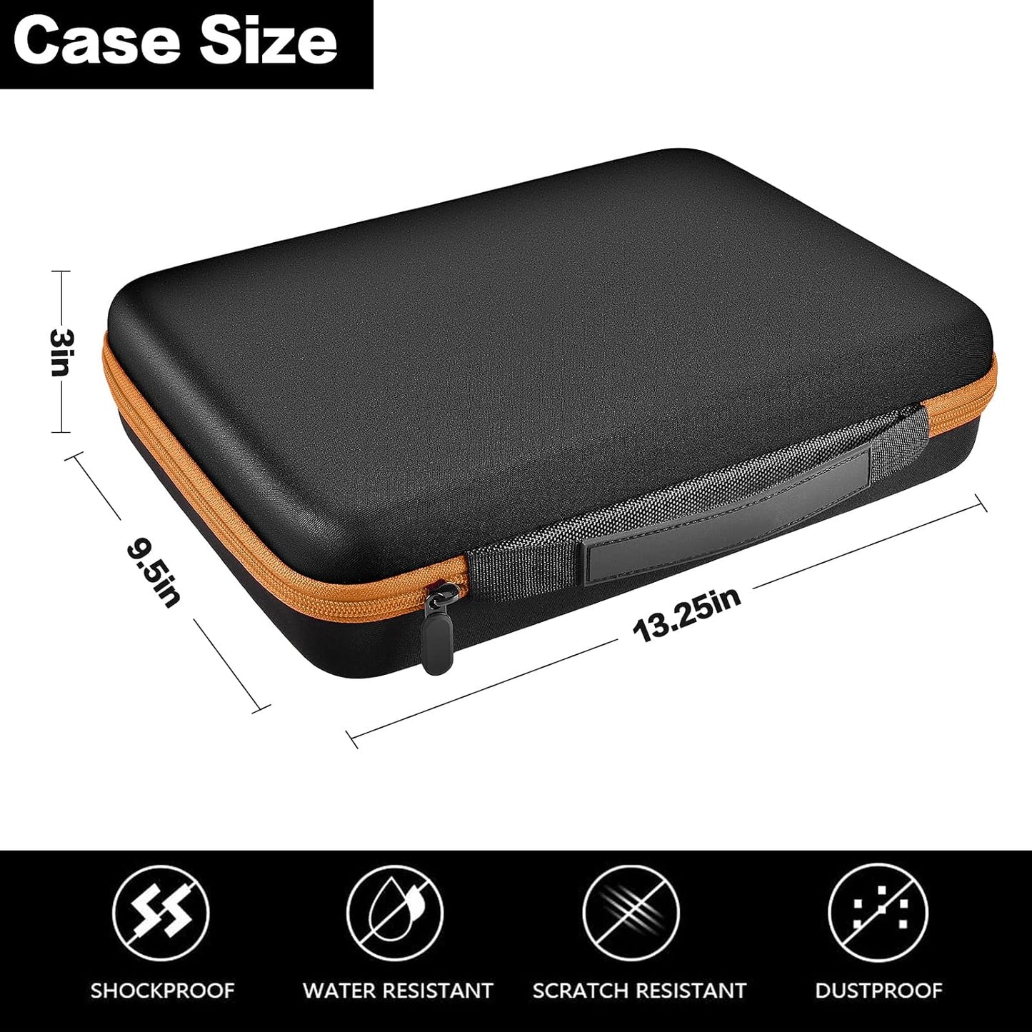 Comecase Battery Storage Case with Tester, Holds 148+ AA AAA C D 9V, Black | Hard-Shell Design, Carry Handle and Custom Foam Slots Keep Batteries Visible, Separated and Ready for Home, Garage or Office