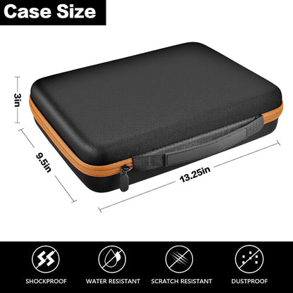 Comecase Battery Storage Case with Tester, Holds 148+ AA AAA C D 9V, Black | Hard-Shell Design, Carry Handle and Custom Foam Slots Keep Batteries Visible, Separated and Ready for Home, Garage or Office