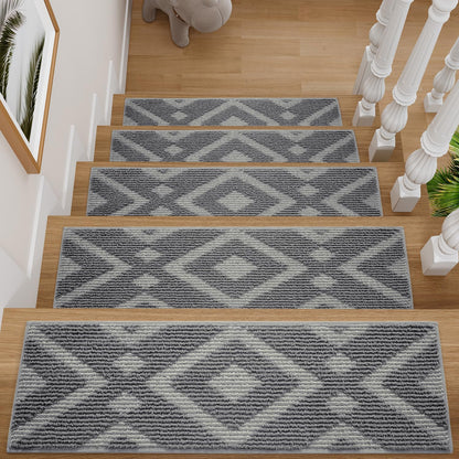 1PC Jute Stair Treads for Wooden Steps-Stairs Carpet Non Slip-Peel and Stick Stair Treads Indoor, Adhesive Staircase Step Treads Residue Free, Durable Natural Stair Runner Rug,8"x30" Beige