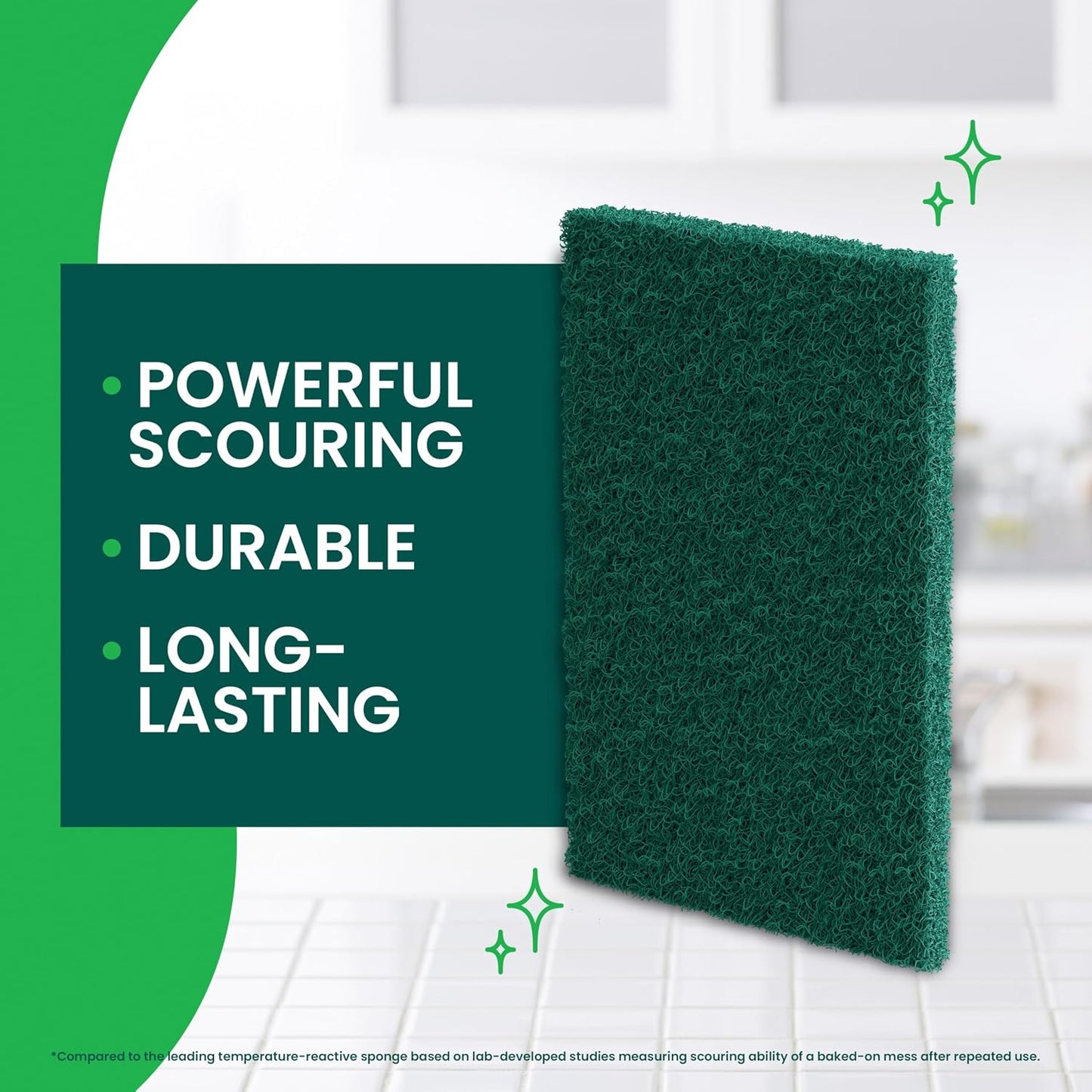 Scotch-Brite Heavy Duty Scouring Pad, Dish Scrubber for Kitchen + Outdoor, 3 Scrub Pads for Uncoated Pots and Pans, Cast Iron Cooktops, Grill Grates, Oven Racks, & BBQ, Durable, Long-Lasting