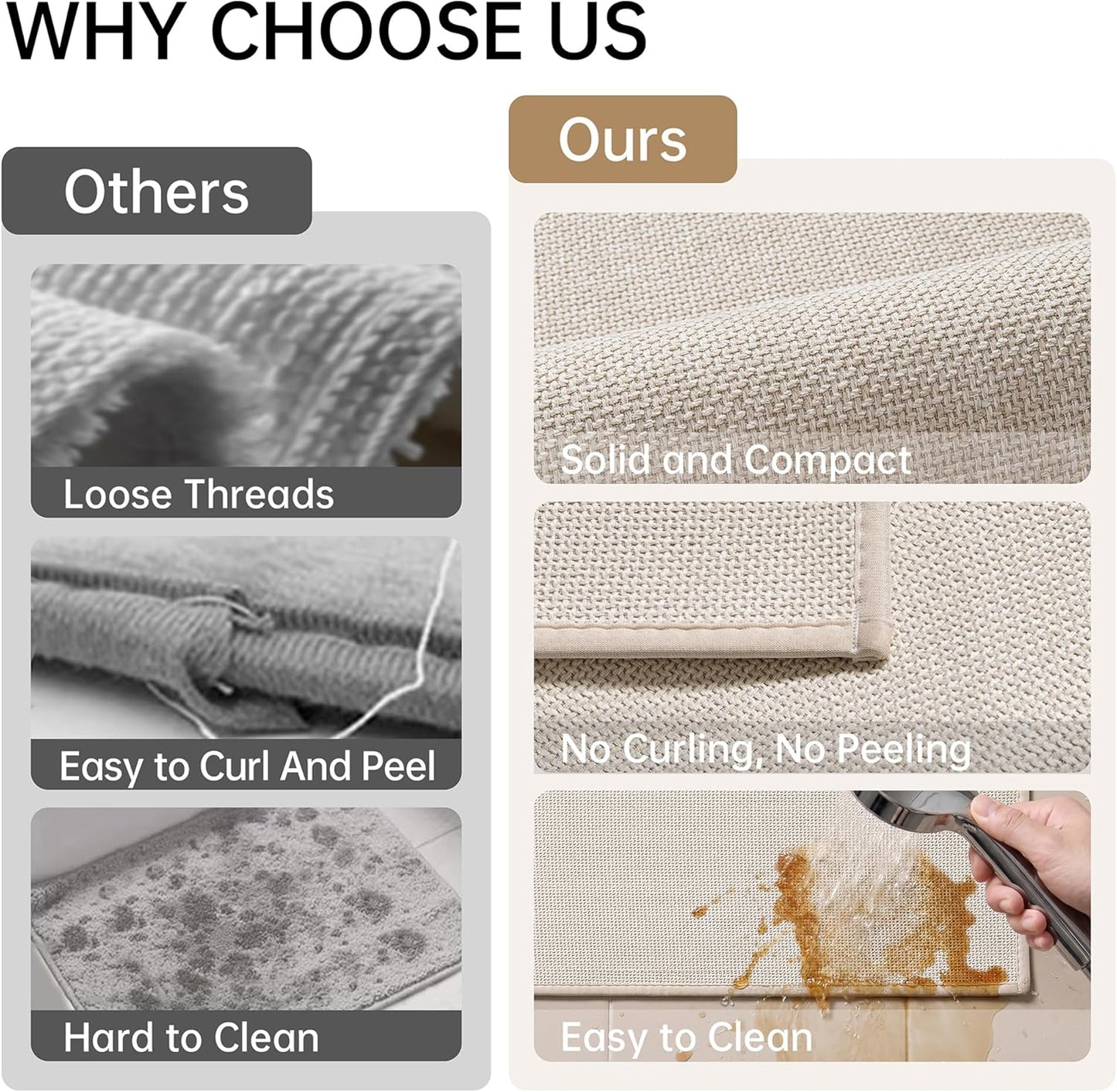 Mecko Bath Mat Rug, Rubber Non-Slip Quick Dry Absorbent Thin Bathroom Rugs Fit Under Door Bathroom Floor Mats-Shower Rug for in Front of Bathtub, Sink, Shower Room(Light Grey,16"x24")