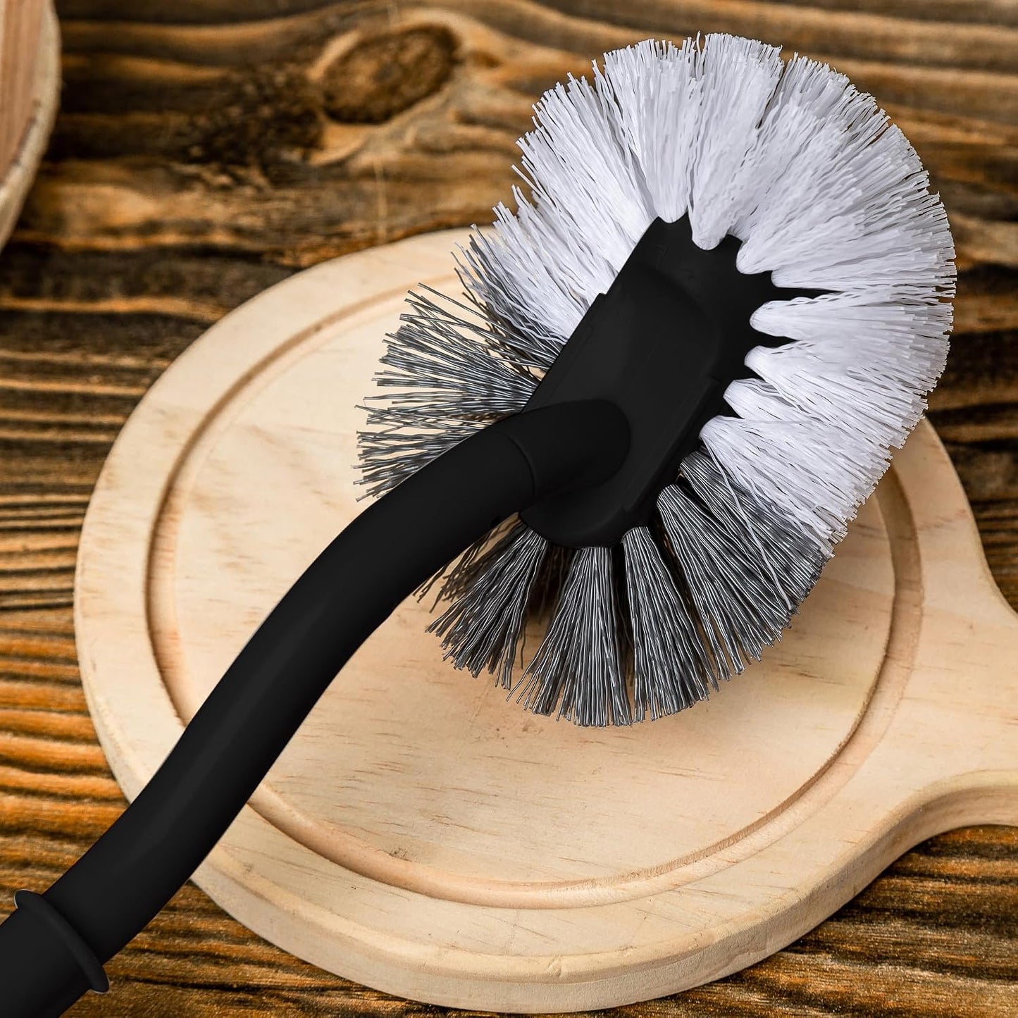 2 Pack Curved Toilet Bowl Brush Without Holder for Bathroom, Compact Toilet Brush Durable Under The Rim Household Deep Cleaning Brushes (White Toilet Brush Without Holder)