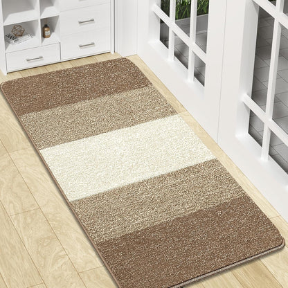 Kitinjoy Indoor Outdoor Door Mat, 32x20 Non-Slip Absorbent Dirt Trapper, Low-Profile Washable Inside Entrance Front Floor Mat, Sturdy Soft Entry Doormats for Entryway, Grey
