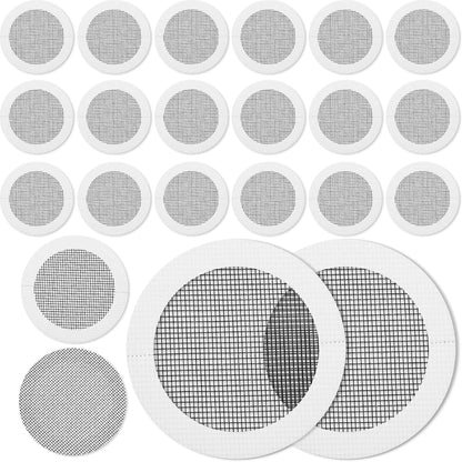 Tent Repair Patches, 3 Inches Tape Tent Mesh Patches Kit Outdoor Patch Portable Screen Tape Mesh Repair Black Kit Round Screen for Camping Hiking Supplies(20 Pcs)