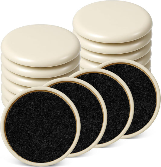 16 Pcs Furniture Sliders for Carpet,2 Inch Sliders for Furniture on Carpet Self Adhesive Chair Slider for Carpeted and Hardwood Floors (Beige)