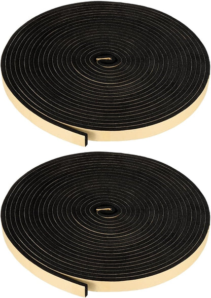 PATIKIL Foam Insulation Tape, 1-1/2" W x 1/8" t x 32.8FT Self Adhesive Weather Stripping Door Seal Strip for Door Window Air Conditioning, Black - Colors A