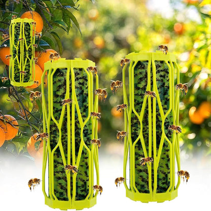2 Pack Ranch Wasp Trap Outdoor Hanging with Fluorescent, Wasp Trap Carpenter Bee Traps for Outside, Wasp Fly Catcher Fly Traps Killer Hunter for Hornet, Gnat, Mosquito, Flying Insect