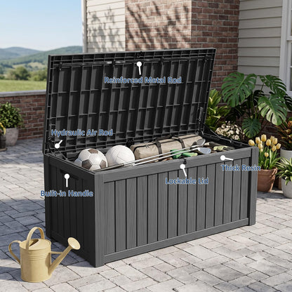 50Gal Outdoor Storage Box Anti-Theft Delivery Box Lockable Deck Box | Heavy-duty UV & weatherproof resin for secure parcel drop, patio cushion storage, garden tools & porch package organization