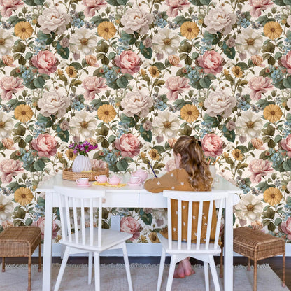 Orainege Pink Floral Peel and Stick Wallpaper Removable Self Adhesive Wallpaper 16.9inx118.1in Modern Wall Paper for Bedroom Bathroom Green Leaf Contact Paper for Cabinets