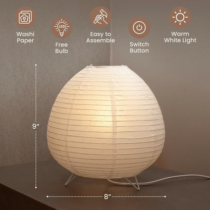 Nogy Japanese Decor Lantern Lamp Bundle: Japandi Style Paper Lanterns with Eco-Friendly Rice Paper Shades for Bedrooms and Living Spaces