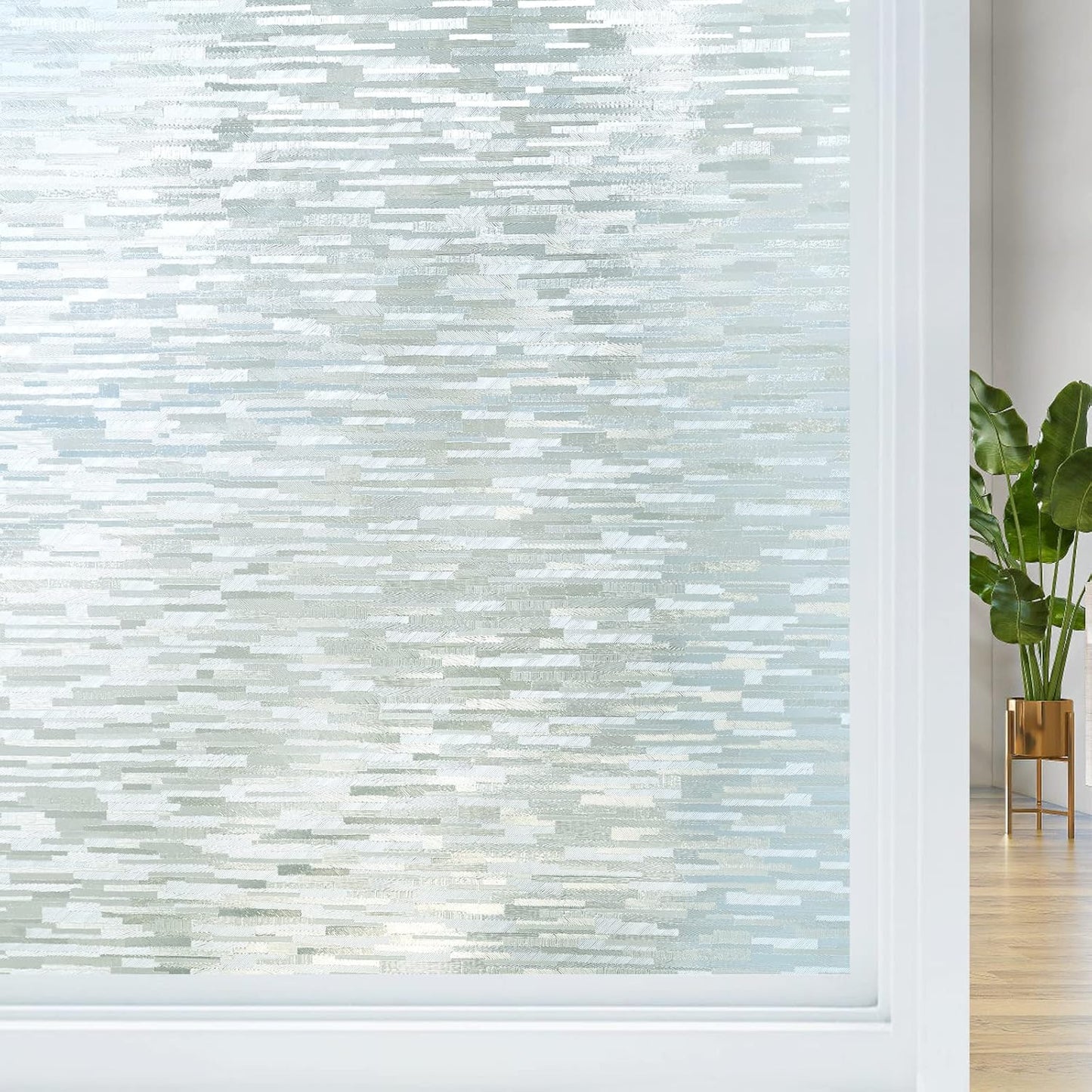 Haton Window Privacy Film, Frosted Glass Static Cling Sun Heat Blocking Window Clings, Frosting Opaque Coverings Stickers Tint for Home Office Door, Non Adhesive, White 17.5" x 78.7"