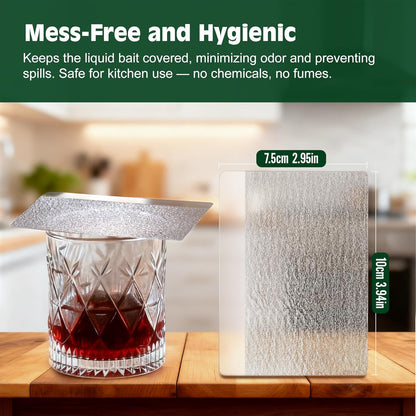 LFSYS Fruit Fly Traps for Indoors – 25 Pack DIY Cup Cover Adhesive Cards for Fruit Fly – Clear, Mess-Free, Indoor Use