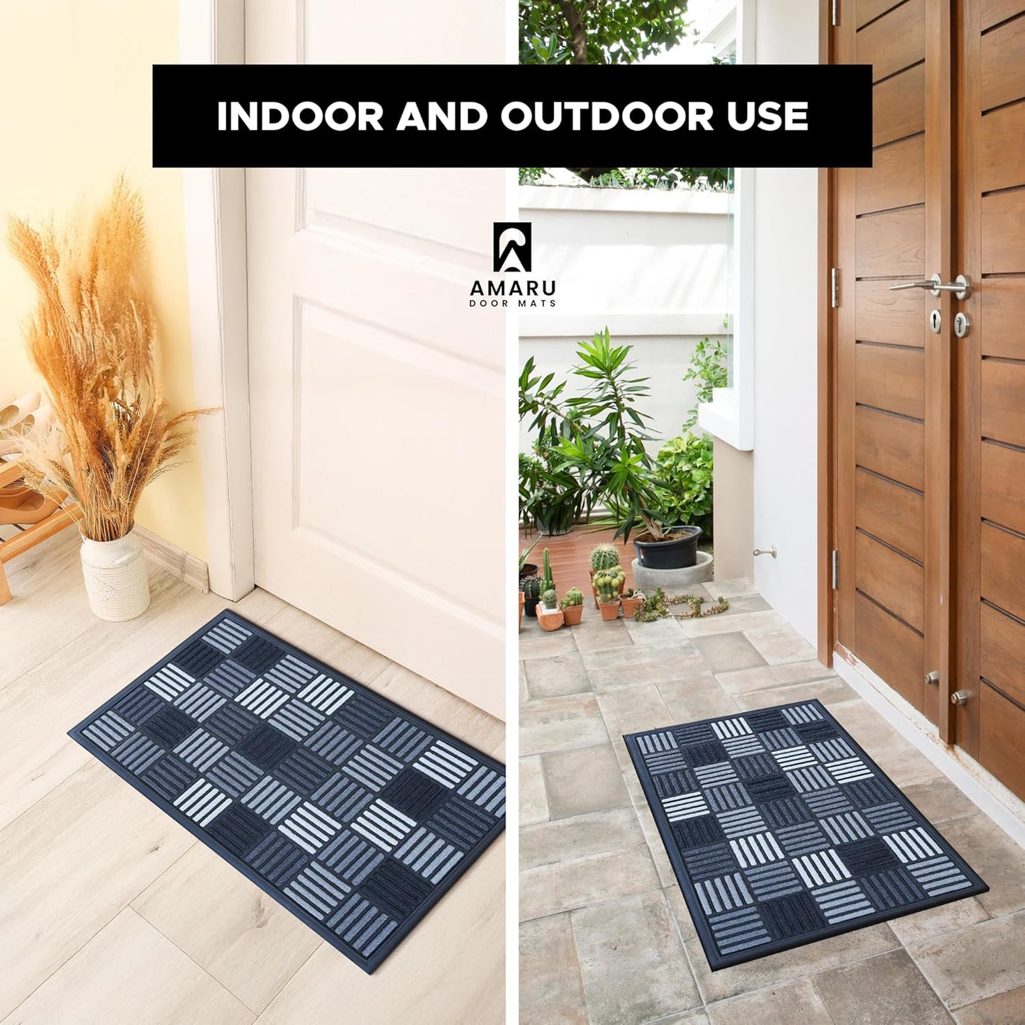 Extra Durable, Superior Absorption, Front Door Mat for Outdoor & Indoor - Welcome Mat for Entryway, Entrance, Patio, Porch - Waterproof, Non-Slip Backing, Coarse Fibers (Scales,17x29)
