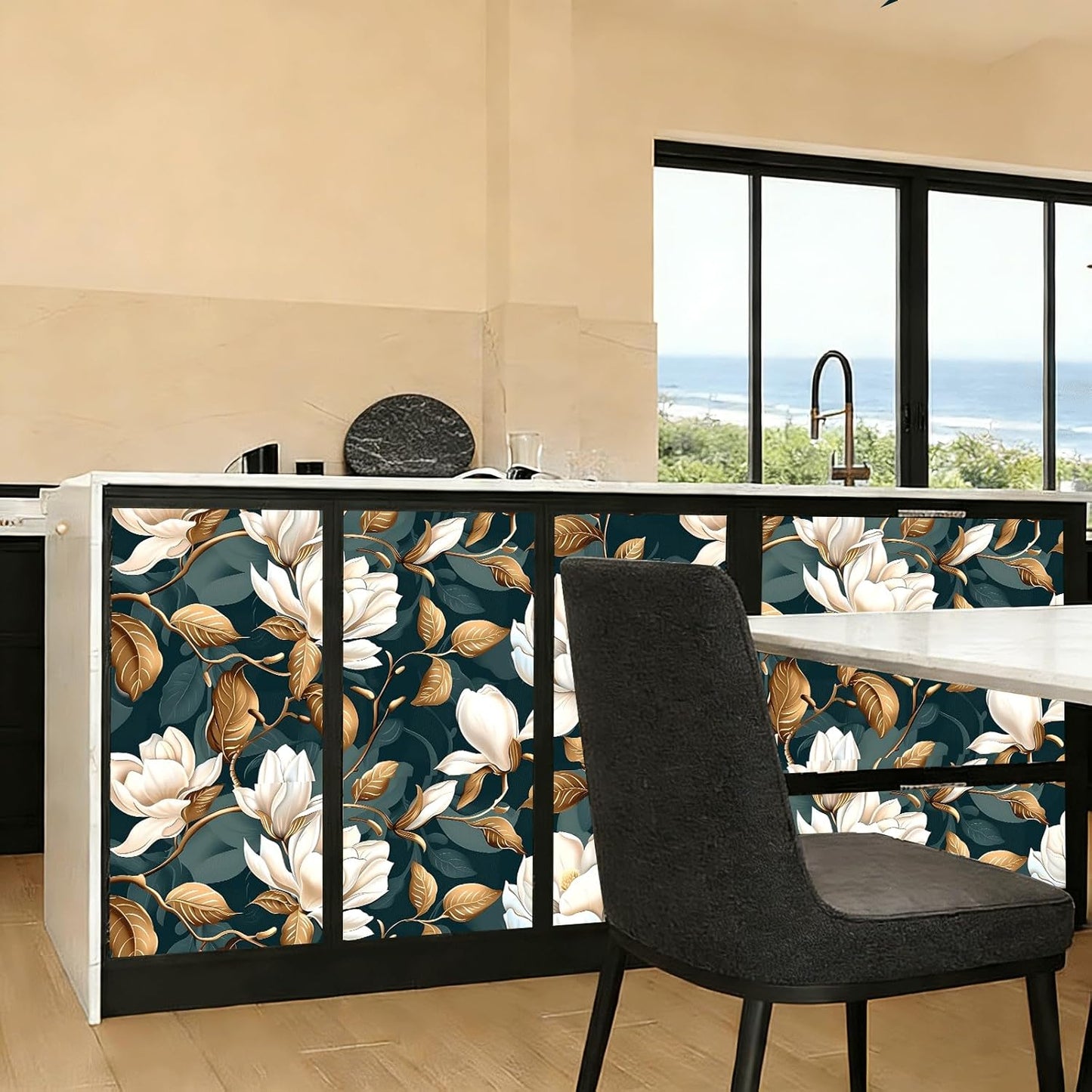 Peel and Stick Wallpaper, Soft Wildflower Botanical Contact Paper, PVC Vinyl Removable Wall Covering, Waterproof Easy-Clean, No Residue Renter Friendly, Neutral Decor, 39.4x17.3 in (Flowers2)