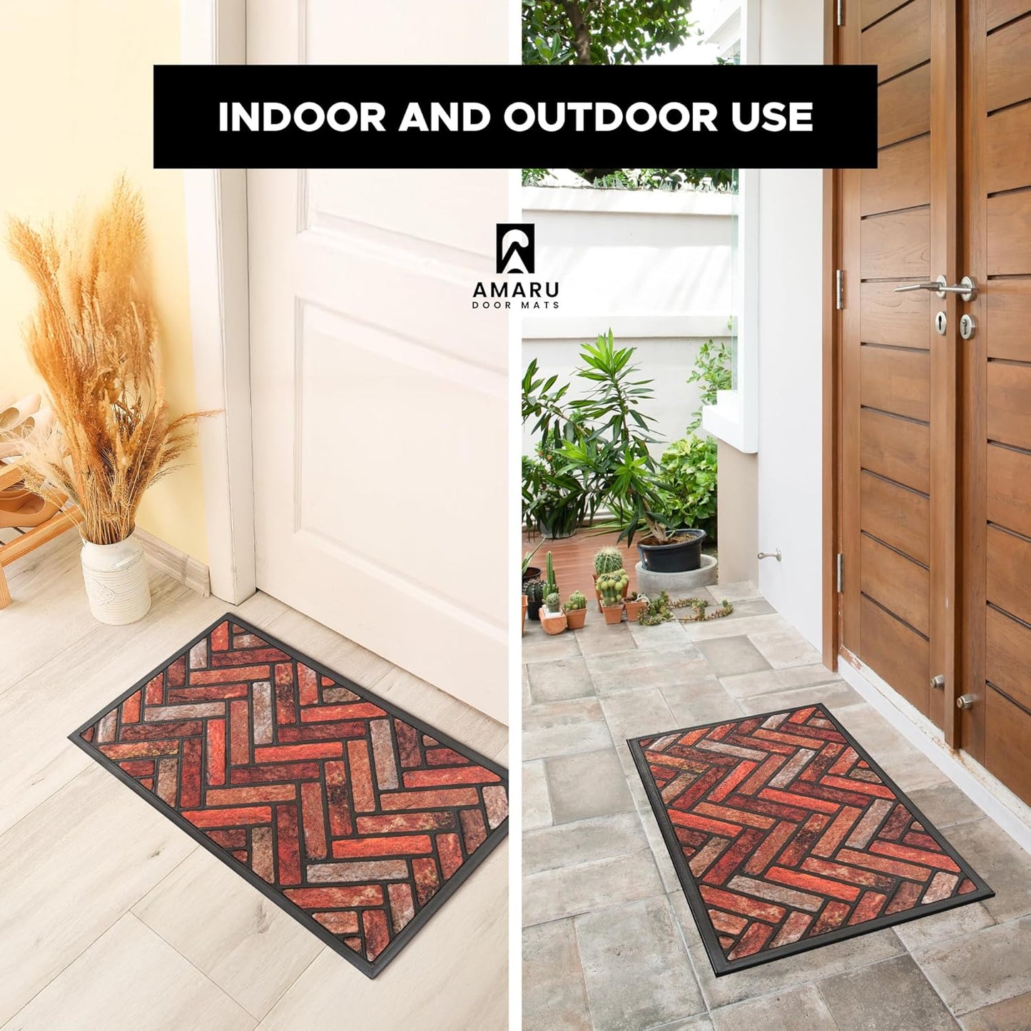 Extra Durable, Superior Absorption, Front Door Mat for Outdoor & Indoor - Welcome Mat for Entryway, Entrance, Patio, Porch - Waterproof, Non-Slip Backing, Coarse Fibers (Scales,17x29)