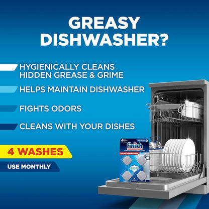 Finish Dishwasher Cleaner Liquid, Deep Cleans Hidden Grease & Limescale, Fights Odors & helps maintain Performance, 1 Year Supply, 8.45oz, (Pack of 8)