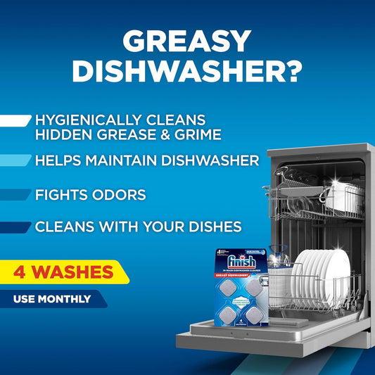 Finish Dishwasher Cleaner Liquid, Deep Cleans Hidden Grease & Limescale, Fights Odors & helps maintain Performance, 1 Year Supply, 8.45oz, (Pack of 8)
