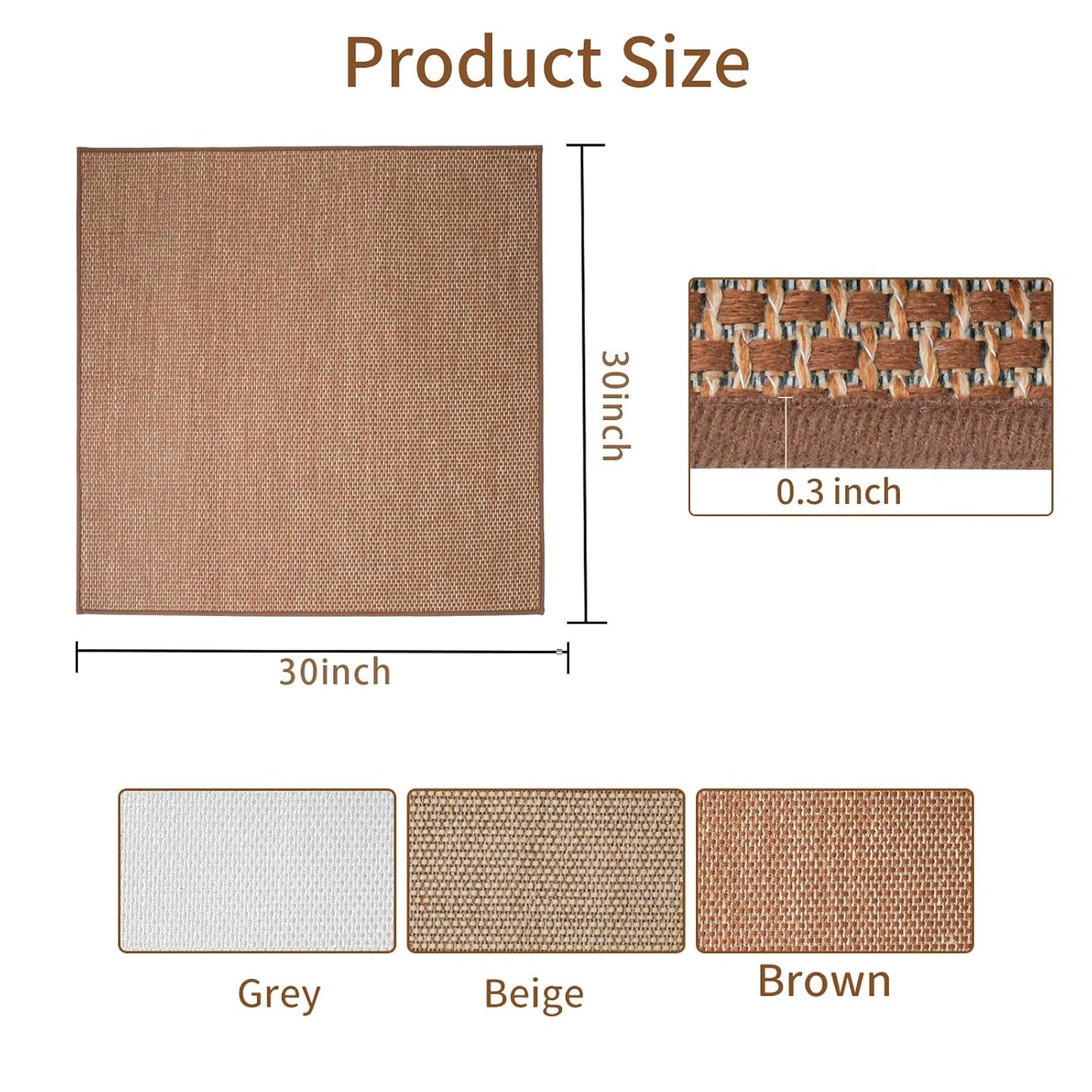 Carpet Stairs Runner for Wood Stairs, 30"x 30",Reusable Washable Self-Stick Stair Treads, for Indoor Steps, Non Slip for Kids Elders and Pets Stair Mats Residue Free, Beige 1-Pack