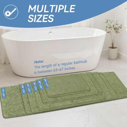 Bcoimo Bathroom Rugs 24x17, Bath Mats for Bathroom Non Slip with Rubber Backing,High Absorbent Microfiber Bath Rugs Quick Drying, Machine Washable, Durable Decor