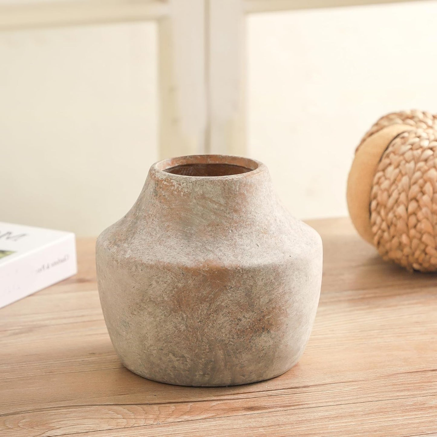 Ceramic Vase Set of 3, Modern Decorative Vases for Home Decor, Small Flower Pottery Vase Sets, Boho Farmhouse Rustic Vases for Living Room, Kitchen, Bedroom, Bathroom, Shelf, Table