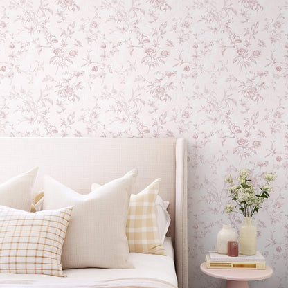 Ismoon Peel and Stick Wallpaper Floral Vintage Stick on Wall Paper Beige French Textured Contact Paper for Cabinet Removable Self Adhesive Wallpaper Vinyl Roll Shelf Deco, 17.3x78.7in
