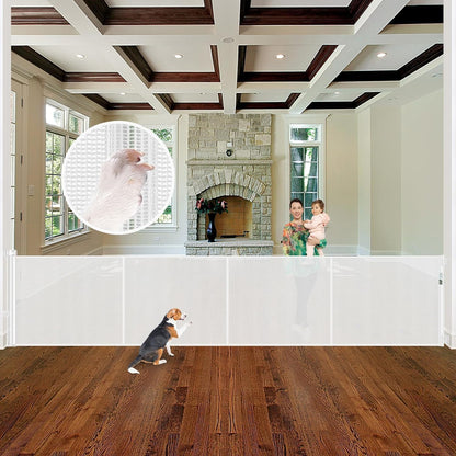 Reinforced 60" Wide Retractable Baby Gates with Upgraded Rods - Bottom Anti-Escape, 5 ft Mesh Baby Gate Retractable Dog Gate Indoor Pet Gate Retractable Stair Gate Outdoor Retractable Gate, Black