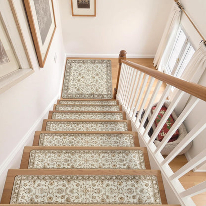 OJIA Extra Non-Slip Stair Treads for Wooden Steps 15PCS, 30"X8" Rubber Indoor Stair Runner Slip Resistant Stair Rugs Safety Mats for Dogs, Kids & Elders, Stairway Grip Step Treads, Gray