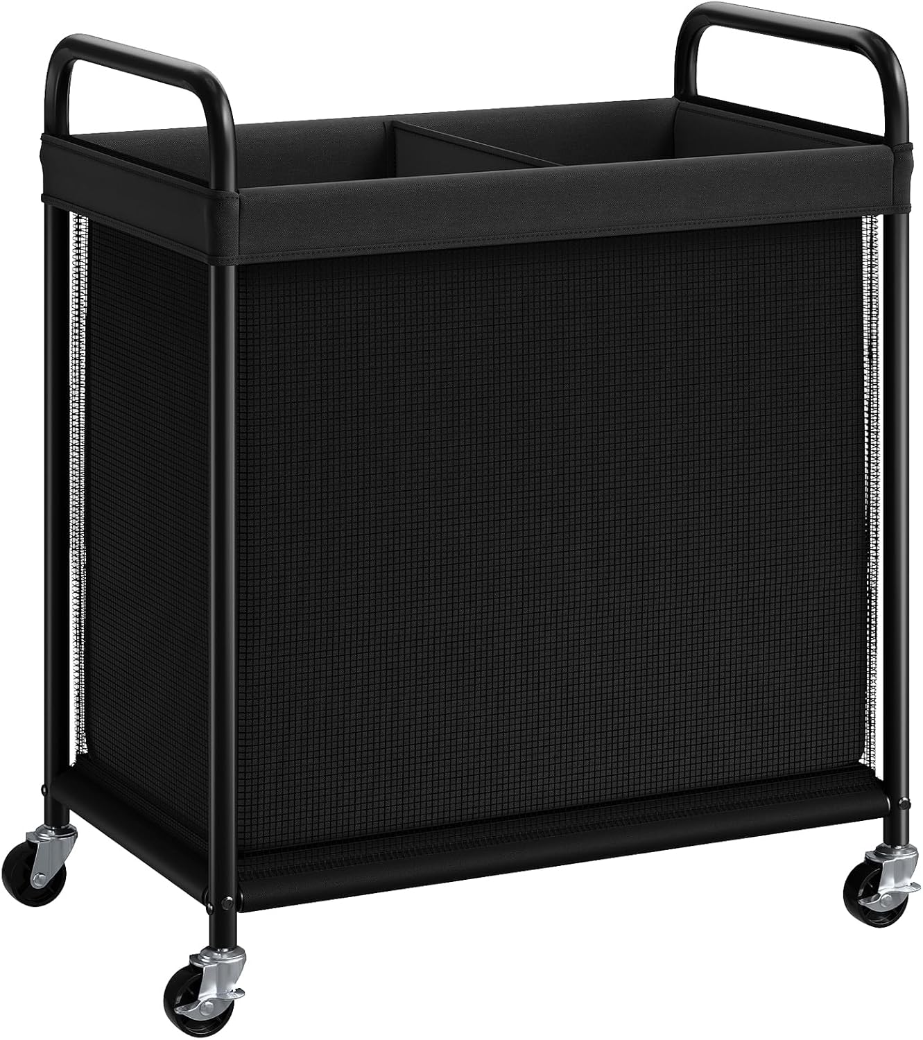 ELYKEN Laundry Hamper 3 Section, 120L Rolling Laundry Sorter with Removable Liner Bag, Laundry Basket with Wheels, Steel Frame with Metal Handle, Clothes Hamper Cart for Laundry Room & Bedroom