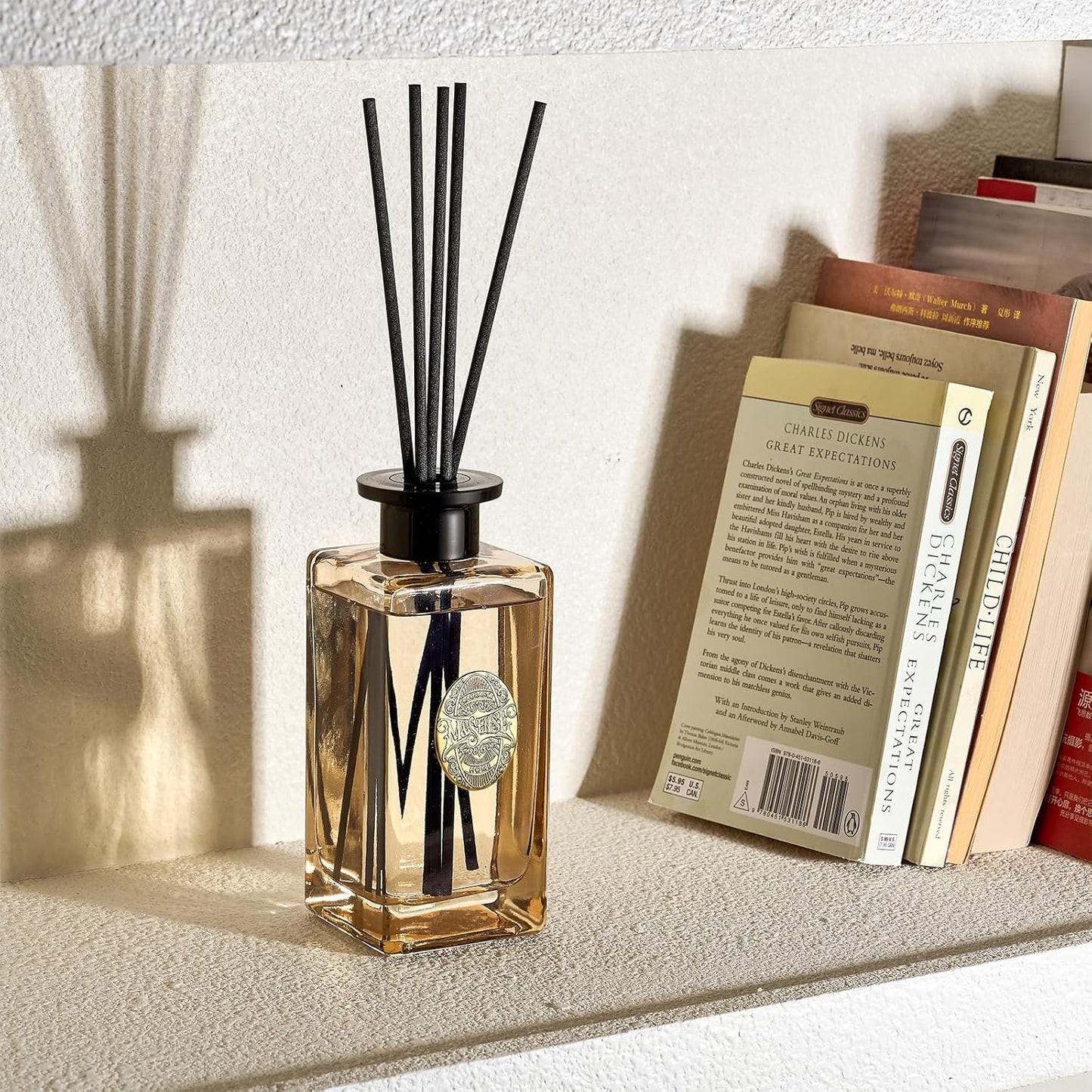 M&SENSE 6.3 oz Large Reed Diffuser Set | Lime+Basil Scent Oil Diffuser with Sticks | Hotel Collection Non-Toxic Home Fragrance |for Bedroom Bathroom Living Room - Colors B