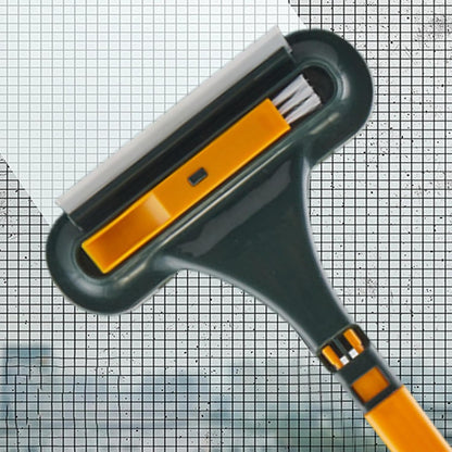 Window Screen Cleaning Brush | 2 in1 Multifunctional Mesh Cleaner Brush with Squeegee | Window and Screen Cleaning Brushs with Detachable Handle, Double Sided Wet & Dry Duals Use