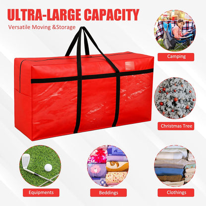 Windyun 4 Pack 57 Gallon Extra Large Moving Bags XXL Heavy Duty Storage Bag with Strong Zipper Handle Jumbo Big Tote Box Foldable for College Dorm Travel Clothes Duffle Blanket Pillow(Red)