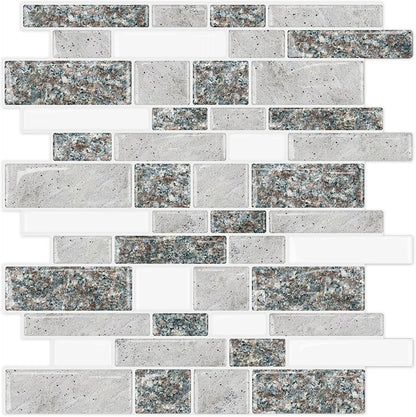 STICKGOO Thicker Design Peel and Stick, Self Adhesive Stick On Tile Backsplash for Kitchen and Bathroom, Beige & White, 12”×12”, 10 Sheets