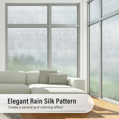LUTE Reeded Glass Window Privacy Film, Frosted Glass Film, Removable 3D Decorative Decals Sun Blocking Anti UV Door Window Cover, No Glue Static Cling Vinyl for Bathroom Home Office, 17.5" x 78.7"