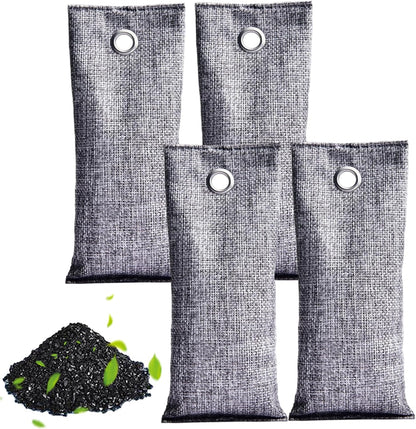 Charcoal Bags Odor Absorber Activated Charcoal Odor Absorber Natural Bamboo Air Purifying Bags Air Freshener for Home Closet Car Office, 70g