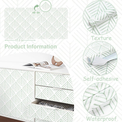 Heroad Boho Peel and Stick Wallpaper Beige Renter Friendly Wall Paper Peel and Stick Modern Contact Paper Neutral Geometric Wallpaper for Bedroom Bathroom Cabinets Decor Vinyl Waterproof 17.3"x78.7"