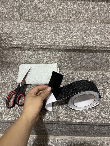 COSIMIXO 4" x 35Ft Heavy Duty Anti Slip Tape,Best 80grit Friction,Grip,Abrasive for Stairs Outdoor/Indoor Waterproof Grip Tape Safety Non Skid Tread Staircases Anti-Slip Traction Tape Black