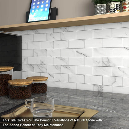 BeNice Peel and Stick Backsplash for Kitchen,Bathroom Wall Backsplash Tile Peel and Stick Shower Tiles Waterproof(10sheets,Rustic Beige)