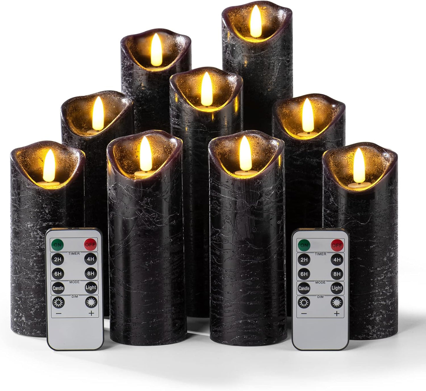 Hausware Flameless Candles Battery Operated Candles Set of 12 (D: 3" x H: 4") Real Wax Pillar Flickering Candles LED Flameless Candles with Remote and Timer Control (Ivory Color)